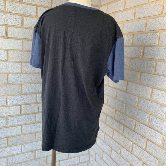 QUICKSILVER T-SHIRT MENS SIZE LARGE 100% COTTON GRAY BLUE - Picture 4 of 7